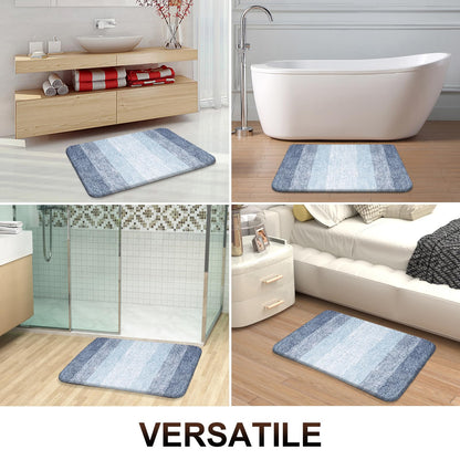 OLANLY Large Bathroom Rugs Mat 40x24, Extra Soft Absorbent Microfiber Bath Rugs, Rubber Backing, Quick Dry, Machine Washable Bath Mats for Bathroom Floor, Tub and Shower, Home Decor Accessories, Blue