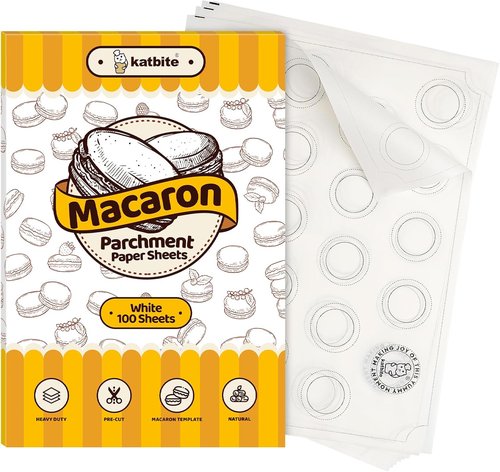 Katbite Unbleached Parchment Paper - 200 Pcs 12x16 In Macaron Sheets for Baking