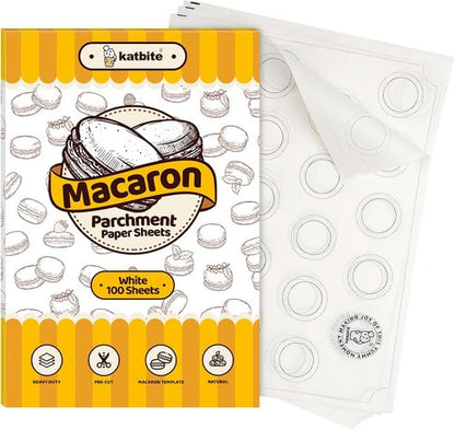 Katbite Unbleached Parchment Paper - 200 Pcs 12x16 In Macaron Sheets for Baking