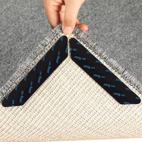 Gripper | 12-Pack Double-Sided Anti-Slip Rug Tape for Hardwood Floors - Prevents Sliding & Curling