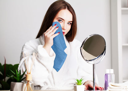 Utopia Towels 24 Pack Cotton Washcloths Set, 100% Ring Spun Cotton, Premium Quality Flannel Face Cloths, Highly Absorbent and Soft Feel Fingertip Towels, Electric Blue
