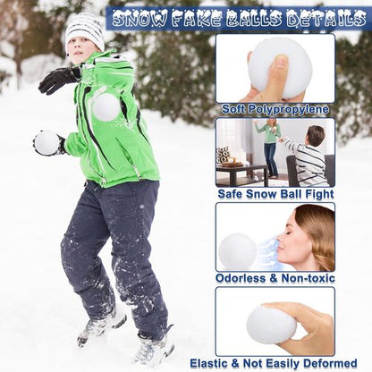 Homiar Fake Snow Balls - 400 Pack Soft Plush Indoor/Outdoor Winter Game Set | Realistic Toy for Kids