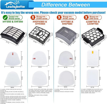 Leadaybetter Vacuum Filter Replacement - Compatible with Shark Navigator Models NV350-NV370 | 2 + 4 Pack Filters