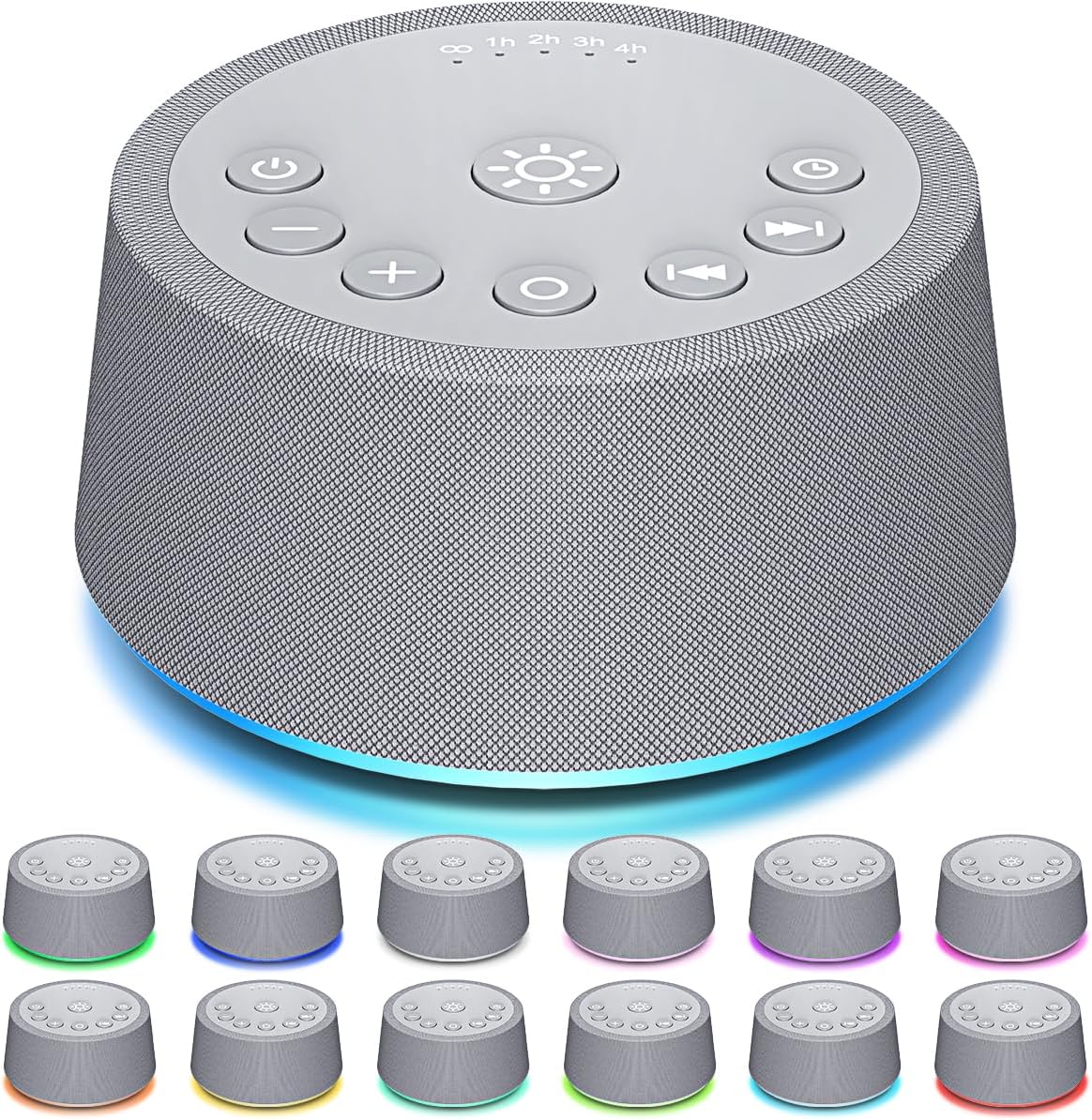 SoundLegend White Noise Machine - 32-Level Volume, 30 Soothing Sounds, 12 Color Lights | Compact Travel Gift