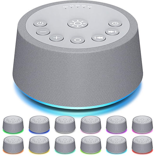 SoundLegend Sleep White Noise Sound Machines 32-Level Volume 30 Sounds 12 Colors Light 5 Timers Adjustable Light Brightness Compact for Everyone Travel Gift Memory Function