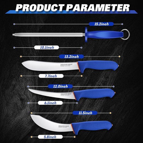 DRAGON RIOT Premium Butcher Knife Set for Meat Cutting BBQ Brisket Meat Trimming Knife - Stainless Turkey Carving Knife