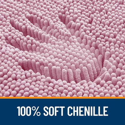 OLANLY Bathroom Rugs 45x27, Extra Soft Absorbent Chenille Bath Rugs, Rubber Backing Quick Dry, Machine Washable Bath Mats for Bathroom Floor, Tub and Shower, Home Decor Accessories, Dusty Rose