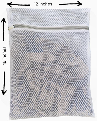 Mesh Laundry Bags for Delicates by [Brand Name] - 3 Pack (12”×16”) with Color-Coded Zippers | Protects Clothes from Damage