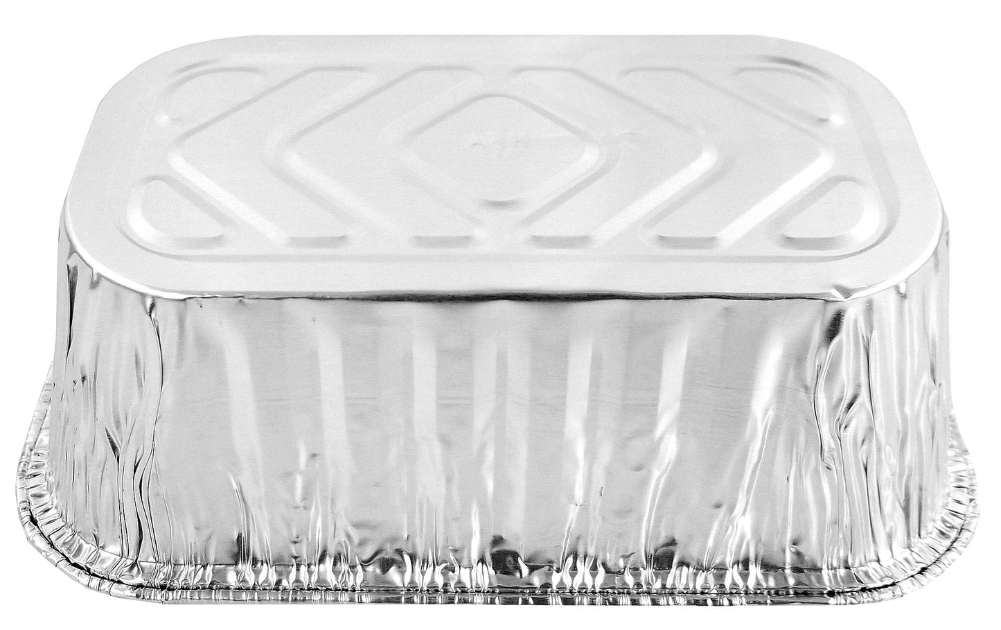 PACTOGO Disposable 1 lb. Aluminum Foil Mini Loaf Pans with Clear Low Dome Lids (Pack of 200 Sets)