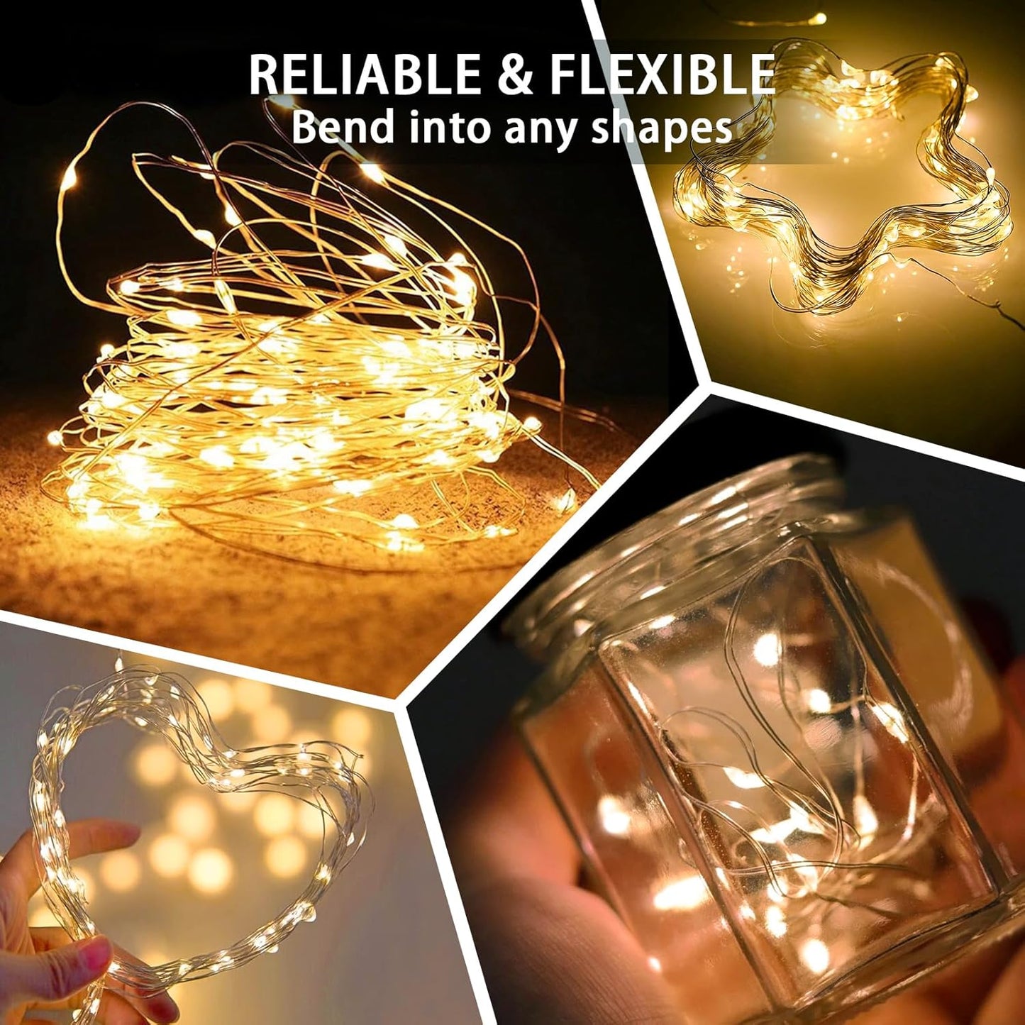 Skiennix 20 LED Yellow Fairy Lights - 7Ft Twinkle String Lights | Battery Operated & Waterproof for Festive Decor