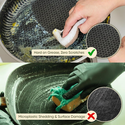 Plant-Based Kitchen Sponges - Eco-Friendly Natural Cellulose & Coconut Scrubber | 12 Pack | USDA Biobased Certified