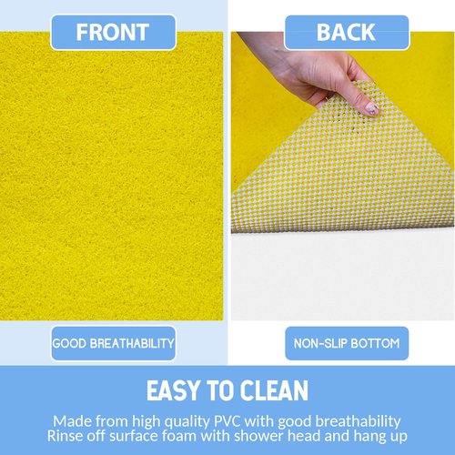 Hargiis Non-Slip Bathtub Mat, Anti Slip Shower Mat, Fast Drying Bathtub Mats, Foot Scrubber Mat, Anti Slip Mat for Tub, Floor, Bathroom, Kitchen, Home, Hotel (Yellow 40"×16")