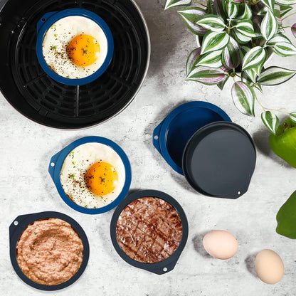 Webake 4-Inch Silicone Egg Mold - Nonstick Mini Pancake & Muffin Top Pan, BPA-Free Set of 6