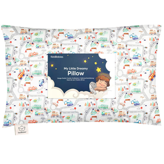 My Little Dreamy Toddler Pillow - Organic Cotton Travel Pillow with Soft, Breathable Pillowcase | 13x18 Inches for Kids 2-5 Years