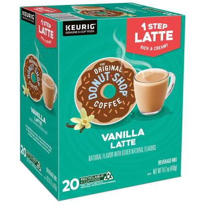 Original Donut Shop Vanilla Latte K-Cup Pods - Flavored Coffee, 20 Count | Single-Serve Convenience