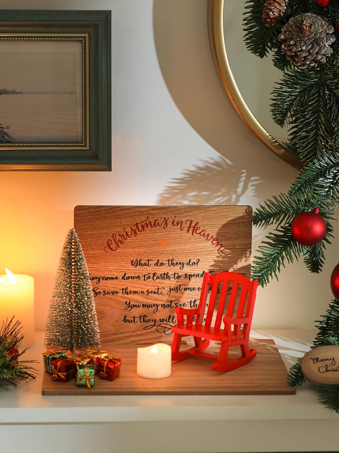 Regine Switzerland Christmas Memorial Candle Holders - Elegant Rocking Chair Ornament for Remembrance