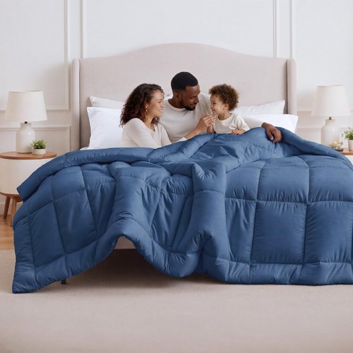 Bedsure Comforter Duvet Insert - Quilted Comforters Oversize Queen, All Season Duvet, GentleSoft Down Alternative Bedding, with 8 Tabs, Gifts for Women/Men, Dark Slate Blue, Oversize Queen 98x98Inche