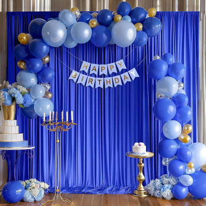 Royal Blue Backdrop Curtains by [Brand Name] - 10x10ft Wrinkle-Free Drapes for Weddings & Events
