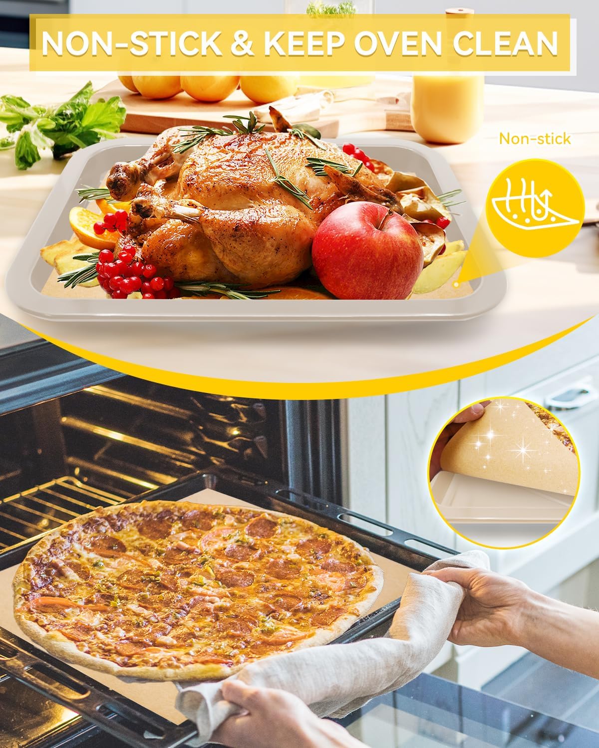 Regine Switzerland 130PCS Air Fryer Liners - Disposable Parchment Paper Sheets for 12.7 Quart Oven