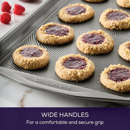 Circulon Nonstick Cookie Pan - 11-Inch x 17-Inch Large Baking Sheet in Gray for Perfect Cookies