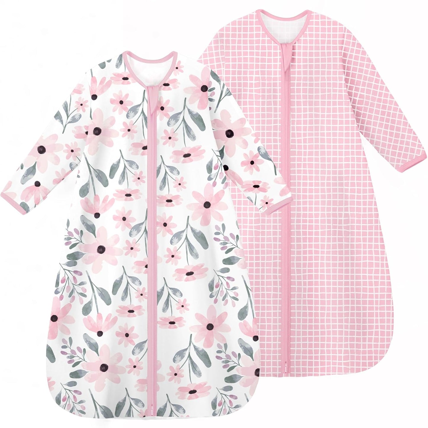 Yoofoss Baby Sleep Sack - 100% Cotton Long Sleeve Wearable Blanket for Infants 6-12 Months | 2-Way Zipper, 0.5 Tog