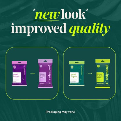 Goodwipes Flushable Wipes - Extra Large Adult Wet Wipes for On-the-Go Hygiene | Botanical Bliss & Lavender, 108 Count (6 Packs)