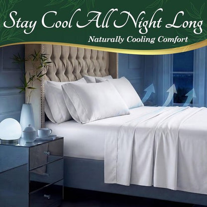 Decolure King Size Bamboo Viscose Sheets - Luxury 6 Pc Naturally Cooling Bed Set | Ultra Soft, Deep 17" Pockets, Oeko Tex Standard (White)