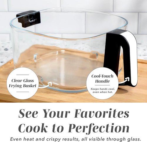 Cook With Color 5.5Qt Digital Kitchen Air Fryer - 1400W, 8 Healthy Cooking Presets, Linen White