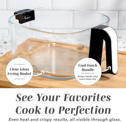 Cook With Color 5.5Qt Digital Kitchen Air Fryer - 1400W, 8 Healthy Cooking Presets, Linen White
