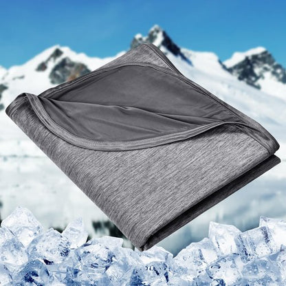 HOMFINE Cooling Blanket Twin Size - Summer Blanket for Hot Sleepers Thin Lightweight Breathable Double Side Enhanced Cooling Blanket for Bed Sofa, Keep Cool for Night Sweats (Black, 60 x 80 inches)