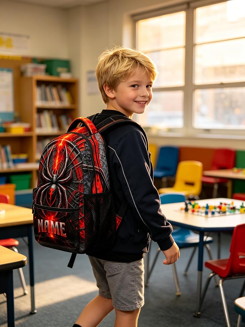 Personalized Spider Backpack with Lunch Box & Water Bottle - Color 01