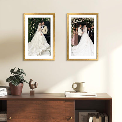 Upsimples 11x17 Picture Frame - Display 9x15 Photos with Mat or 11x17 Without - Bronze Finish, 1 Pack