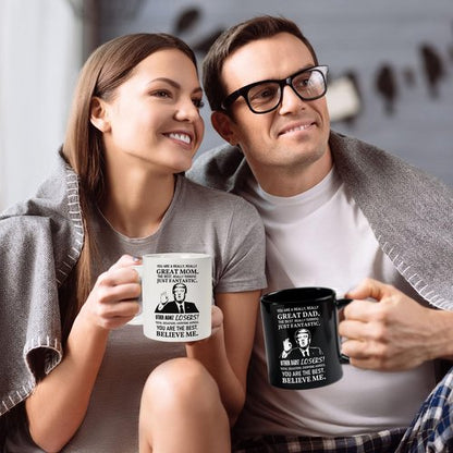Breezy Valley Mom and Dad Mugs Gifts for Parents from Daughter Son - New Parent Gifts for Mommy Daddy from Children Kids, Funny Birthday Anniversary Mom and Dad Coffee Mugs Set Gift Ideas