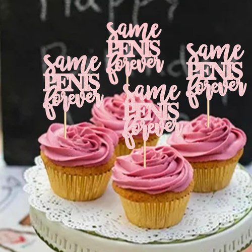 Ercadio 24 Pcs Cupcake Toppers - Pink Bachelor Party & Bachelorette Decorations | Bridal Shower & Valentine's Day