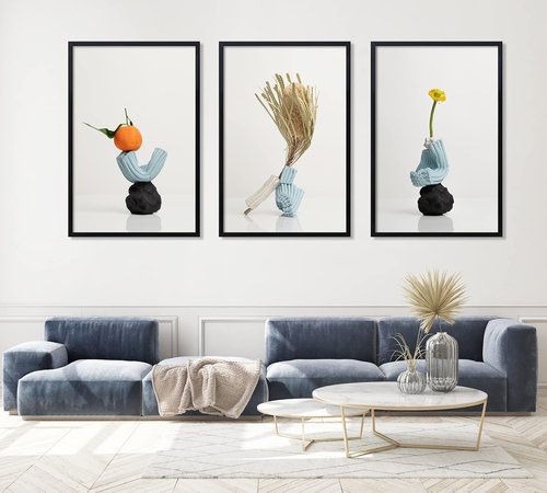 ELSKER&HOME 24x36 Black Poster Frame - 3 Pack, Sturdy & Scratch-Proof for Horizontal/Vertical Mounting