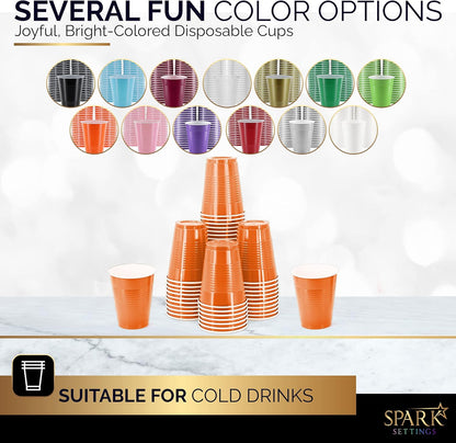 Orange 18-Ounce Disposable Cups by [Brand Name] - Strong & Sturdy Plastic Party Cups | 50 Pack for Weddings & Events