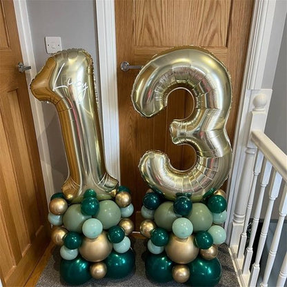 Champagne Gold Number Balloons - 40 Inch Light Gold Foil 3 & 0 for 30th Birthday Celebrations