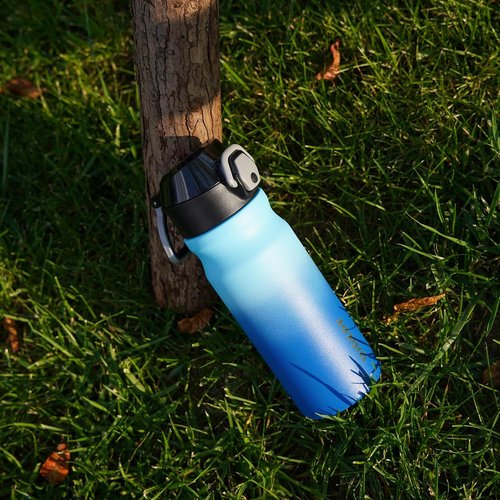 BJPKPK 18oz Insulated Water Bottle - Stainless Steel, BPA-Free, Leak-Proof, Ocean Dream Color