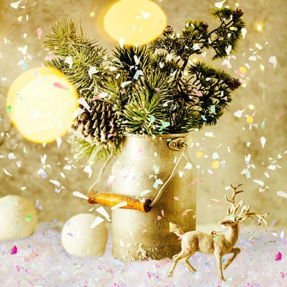 Kasyat Fake Snow Powder - Christmas Twinkles Decoration Craft | 250g White & AB Color Flakes