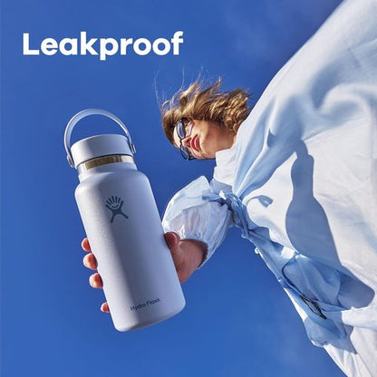 Hydro Flask Water Bottle - Insulated Stainless Steel - Wide Mouth Flex Lid, Non Spill, Leakproof and Refillable in 40 Oz