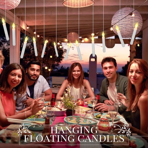Macarrie Flameless LED Taper Candles - 60 Pcs Battery Operated with Warm Flickering Light | White