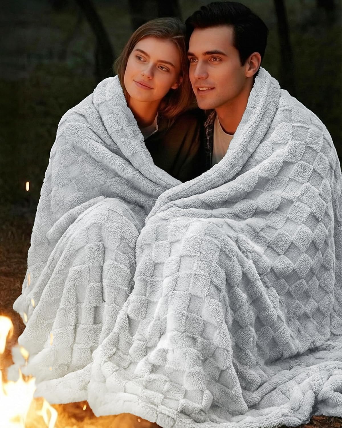Utopia Bedding Cool Grey Checkered Fleece Throw Blanket - Soft Plush Cozy Design | 50x60 Inches