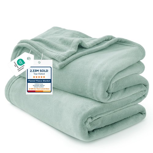 Bedsure GentleSoft Fleece Blanket Twin Size Sage Green - 300GSM Lightweight Plush Fuzzy Cozy Soft Warm Blanket for Bed, Sofa, Couch, Travel, Camping, 60x80 inches