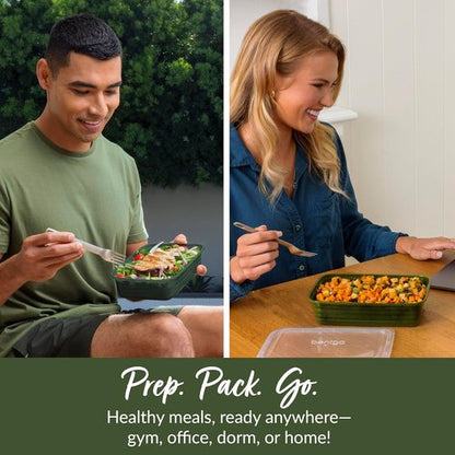 Bentgo Prep - Reusable 20-Piece Meal Prep Containers | Durable, BPA-Free, Microwave & Dishwasher Safe (Khaki Green)