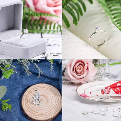 Whaline 36-Pack Diamond Engagement Rings | Bridal Shower & Wedding Table Decorations