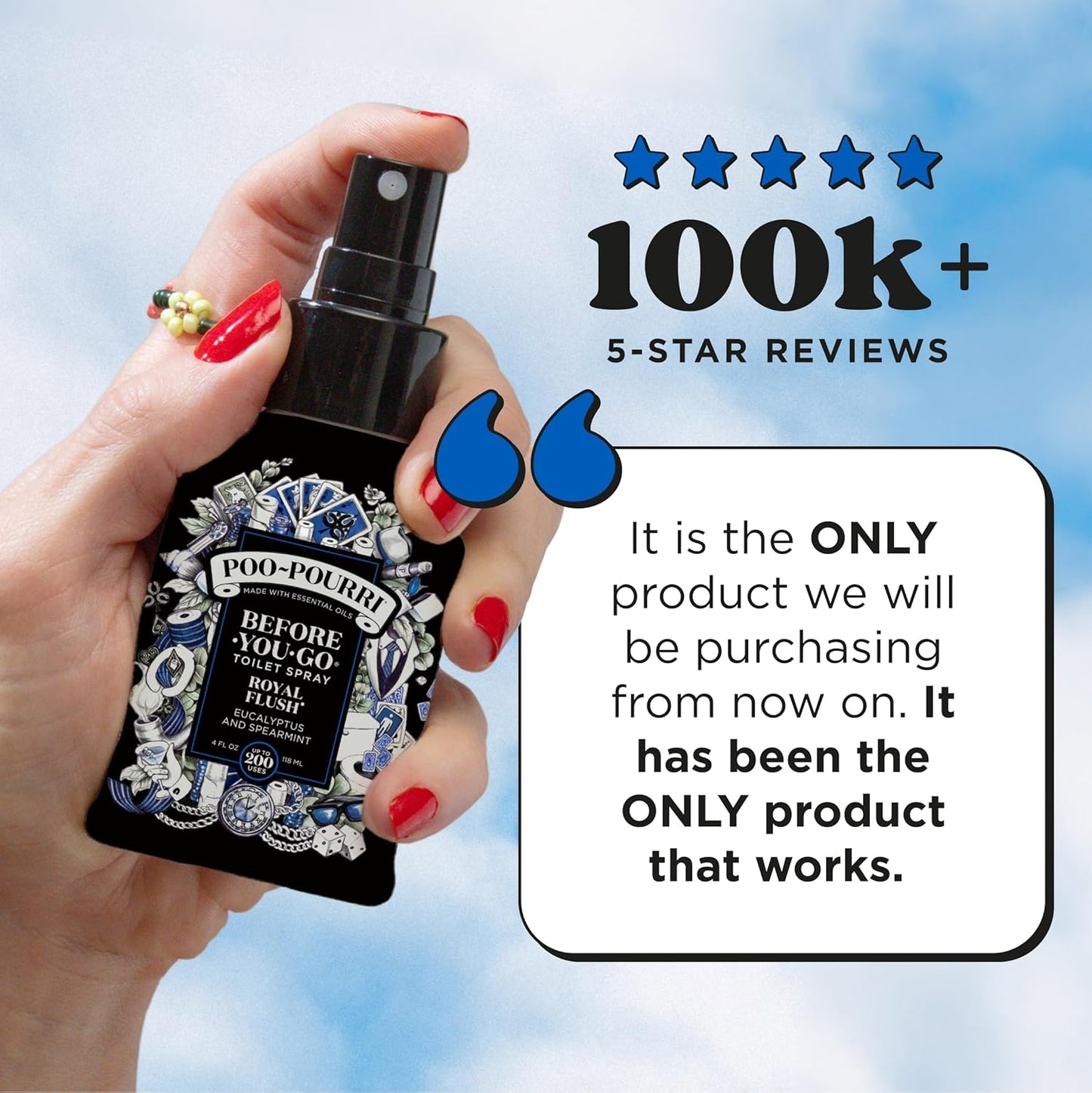 Poo-Pourri Before-You-Go Toilet Spray - Royal Flush, Eucalyptus & Spearmint, 2 Fl Oz