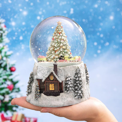 MG-7282 Automatic Revolving Train Snow Globe - Color Changing Light Effect, 4 Inches, Plays O Christmas Tree