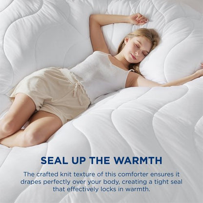 Bedsure Queen Duvet Inserts - Lightweight Duvet Insert for All Season, Ultra Soft Down Alternative Comforter with Corner Tabs, Wavy Stitching, Machine Washable White,88x88 Inches