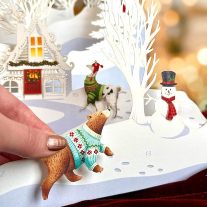 Freshcut Paper 2025 Advent Calendar - Woodland Wonderland 3D Pop-Up Greeting Cards | Holiday Gift Set