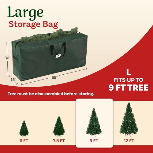 Elf Stor Christmas Tree Storage Bags - Set of 2 Extra-Large Totes for 9-Foot Artificial Trees | Green
